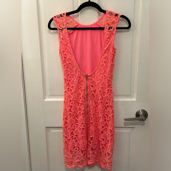 Neonét Dress by Sabo Skirt | Hot Pink Crochet Bodycon | Size US 4 - Picture 6 of 7